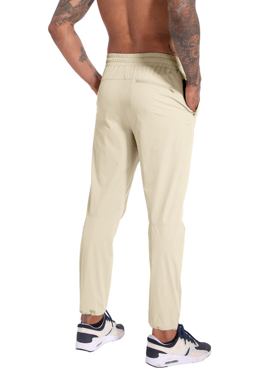 Boyzn Mens Athletic Workout Pants, Lightweight Outdoor Waterproof Golf Hiking Pants, Quick Dry Gym Jogging Sweatpants for Men
