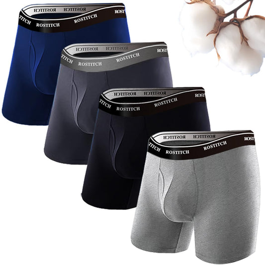 Men's Boxer Briefs, Soft and Breathable Upgrade cotton men‘s underwear with Fly, Super elasticity mens underwear