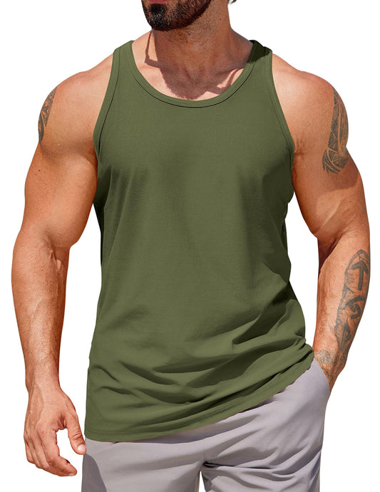COOFANDY Men's Workout Tank Tops 2 Pack Y Back Sleeveless Shirts Gym Muscle T Shirt Bodybuidling Athletic Stringer Tee